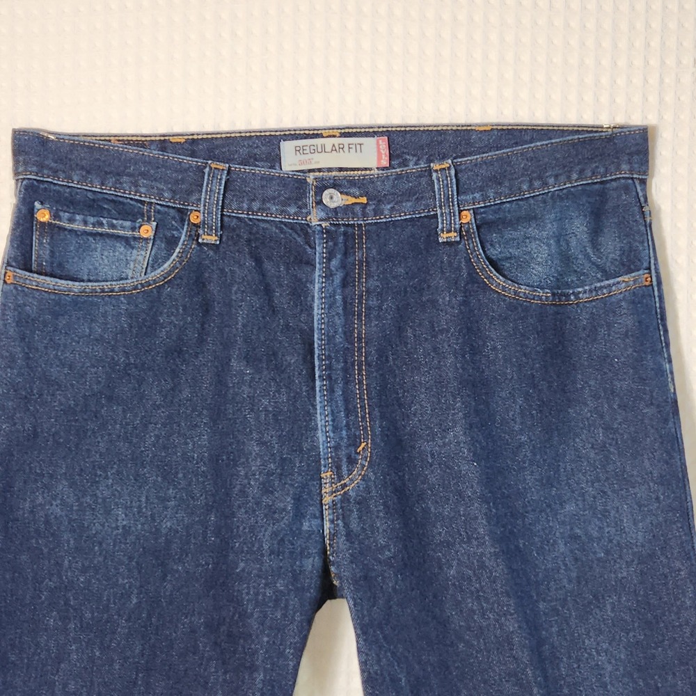 Vintage Levi's 505 Regular‎ Fit Jeans Men's W40 L30 Dark Wash Denim Pants - Picture 3 of 12